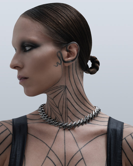 Fine Double Blade Chain Necklace