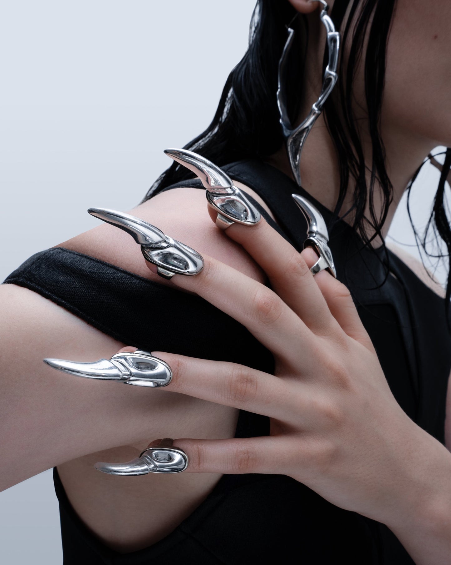 Silver Claw ring Set